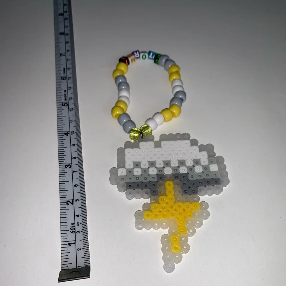 🌩⚡️LIGHTNING BOLT PERLER BEAD KANDI BRACELET